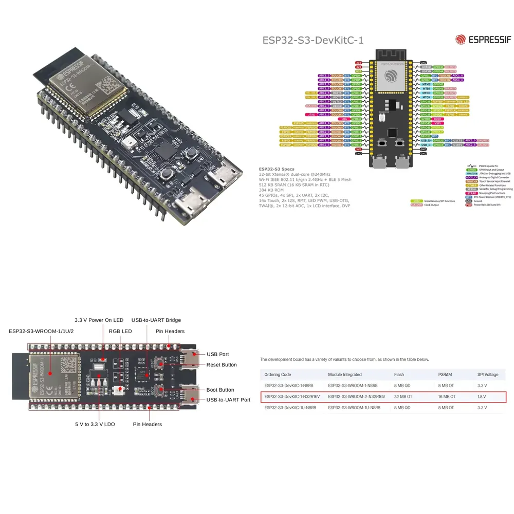 Espressif ESP32-S3-DevKitC-1 D - Esp32 Development Board 评论和价格